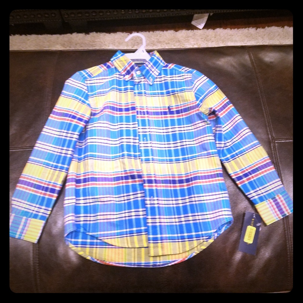 Boys Ralph Lauren button down plaid shirt size 6